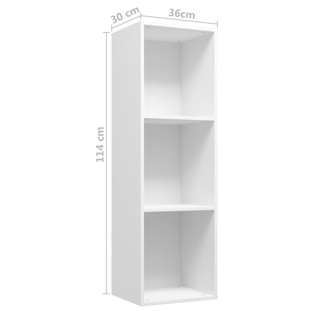 Boekenkast/tv-meubel 36x30x114 cm bewerkt hout wit is nu te koop bij PeponiXL, paradijselijk wonen!