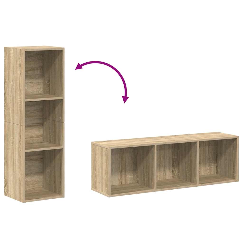 Boekenkast/tv-meubel 36x30x114cm bewerkt hout sonoma eikenkleur is nu te koop bij PeponiXL, paradijselijk wonen!