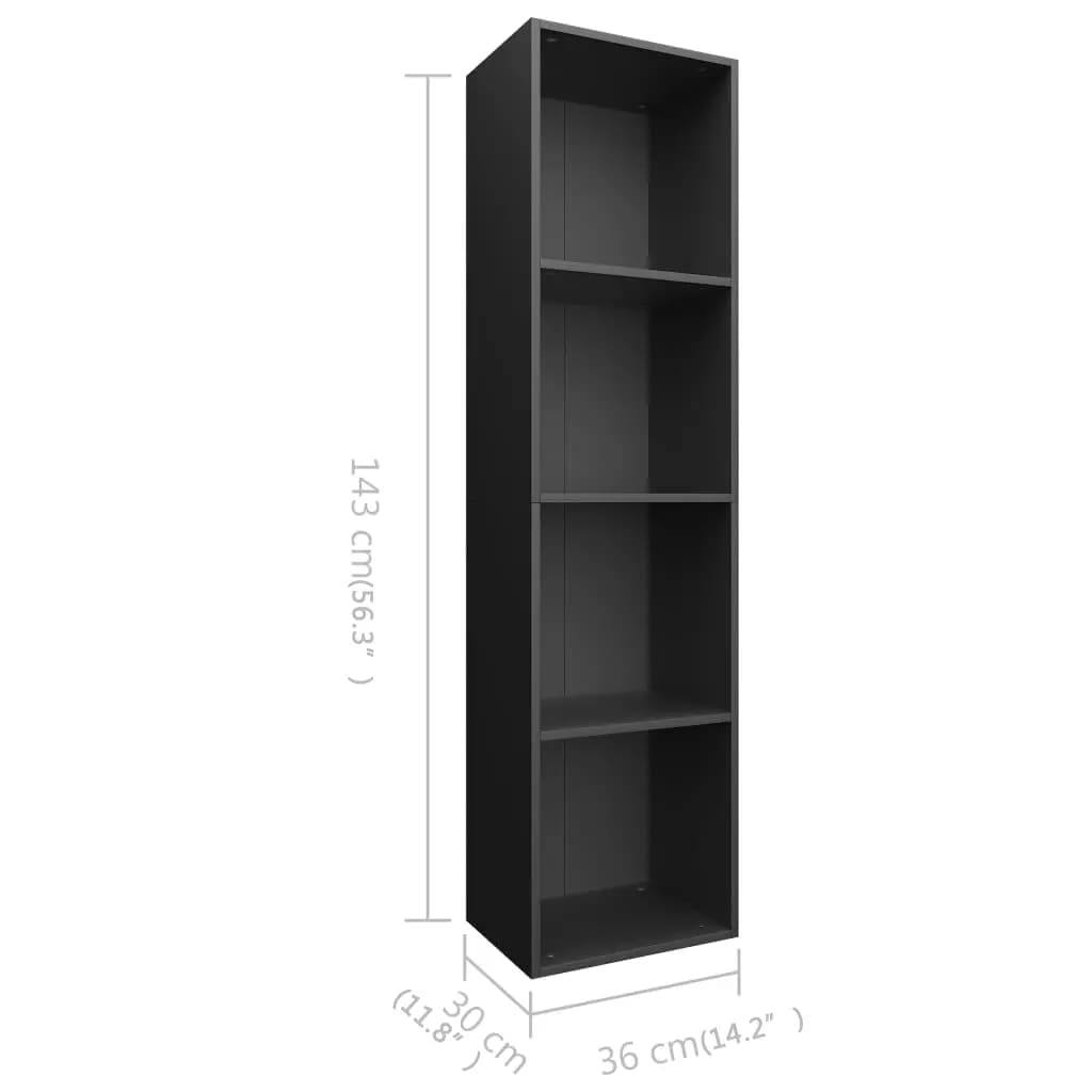 Boekenkast/tv-meubel 36x30x143 cm bewerkt hout zwart is nu te koop bij PeponiXL, paradijselijk wonen!