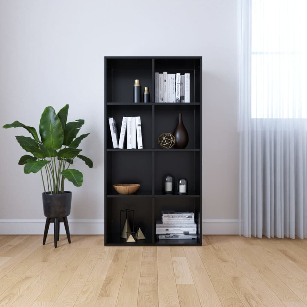 Boekenkast/dressoir 66x30x130 cm bewerkt hout zwart is nu te koop bij PeponiXL, paradijselijk wonen!