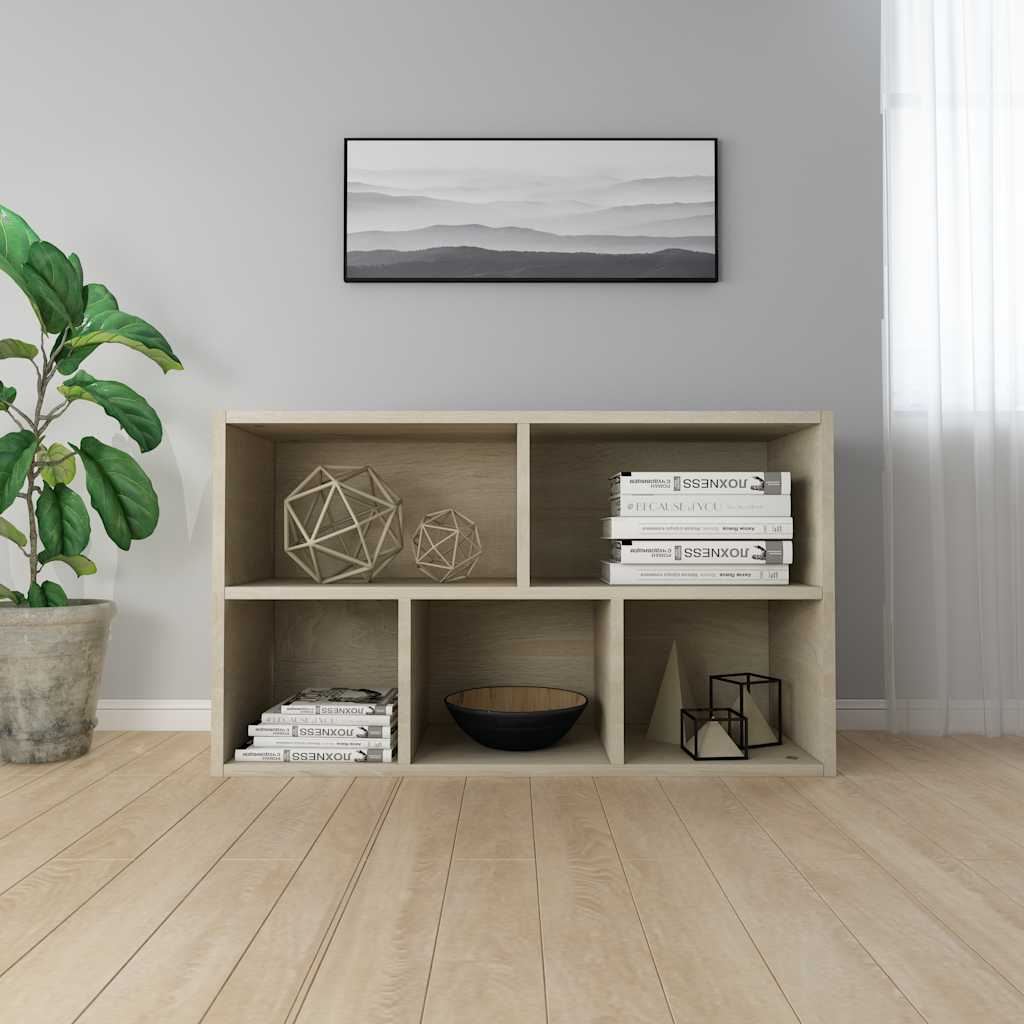 Boekenkast/dressoir 50x25x80 cm bewerkt hout sonoma eikenkleur is nu te koop bij PeponiXL, paradijselijk wonen!
