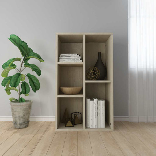 Boekenkast/dressoir 50x25x80 cm bewerkt hout sonoma eikenkleur is nu te koop bij PeponiXL, paradijselijk wonen!