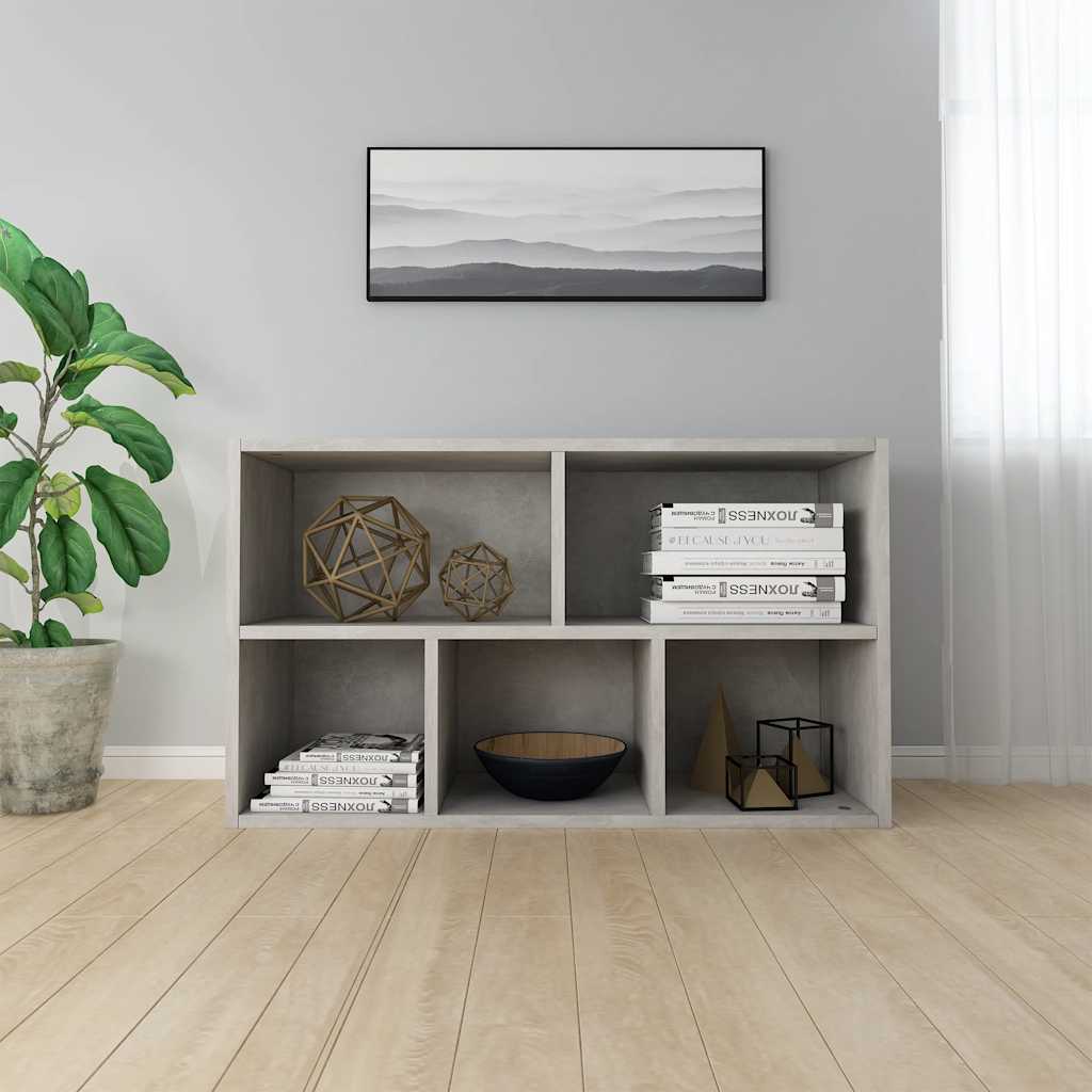 Boekenkast/dressoir 50x25x80 cm bewerkt hout betongrijs is nu te koop bij PeponiXL, paradijselijk wonen!