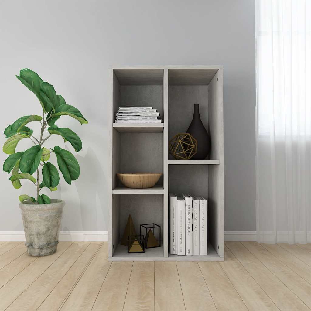 Boekenkast/dressoir 50x25x80 cm bewerkt hout betongrijs is nu te koop bij PeponiXL, paradijselijk wonen!