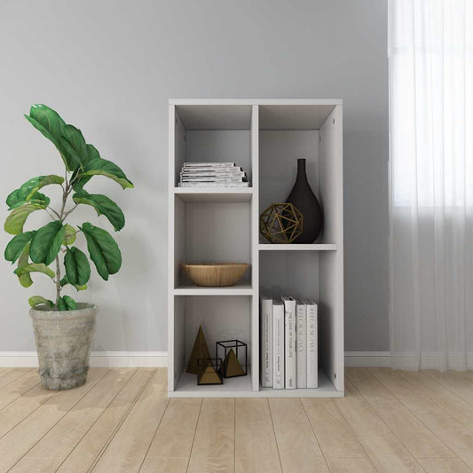 Boekenkast/dressoir 50x25x80 cm bewerkt hout hoogglans wit is nu te koop bij PeponiXL, paradijselijk wonen!