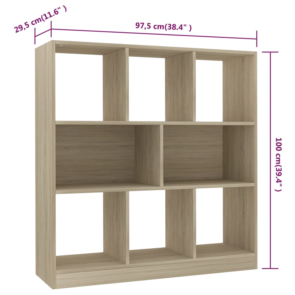 Boekenkast 97,5x29,5x100 cm bewerkt hout sonoma eikenkleurig is nu te koop bij PeponiXL, paradijselijk wonen!