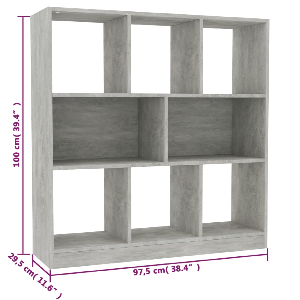 Boekenkast 97,5x29,5x100 cm bewerkt hout betongrijs is nu te koop bij PeponiXL, paradijselijk wonen!