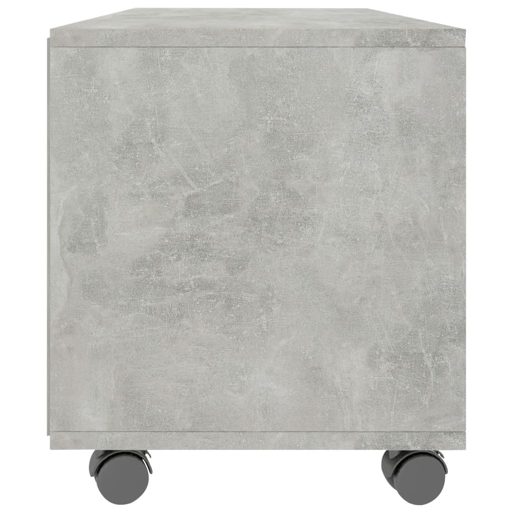 Tv-meubel met wieltjes 90x35x35 cm bewerkt hout betongrijs is nu te koop bij PeponiXL, paradijselijk wonen!