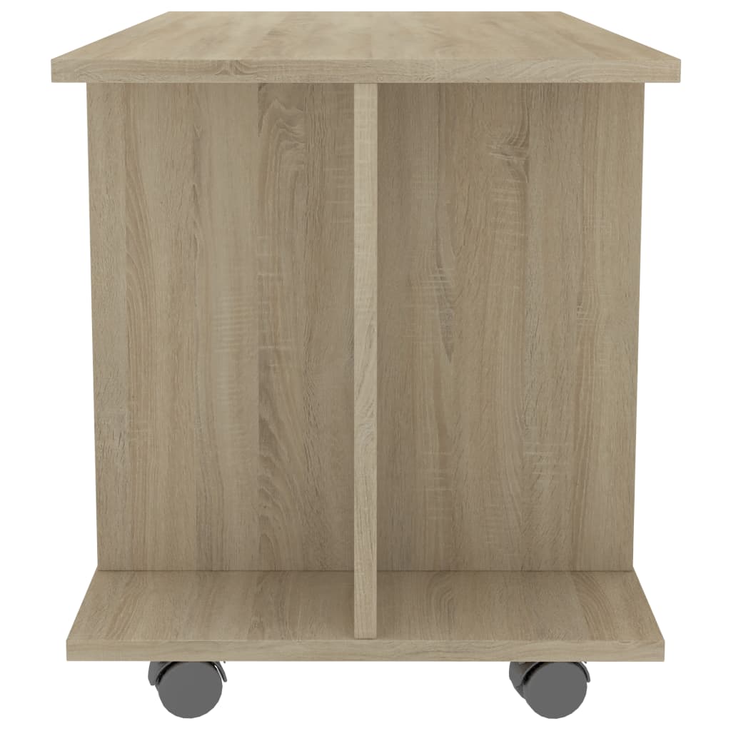 Tv-meubel met wieltjes 80x40x45 cm bewerkt hout sonoma eiken is nu te koop bij PeponiXL, paradijselijk wonen!