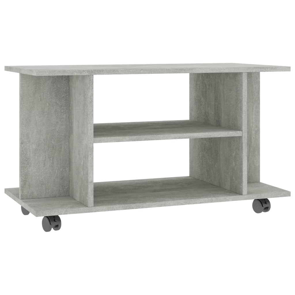 Tv-meubel met wieltjes 80x40x45 cm bewerkt hout betongrijs is nu te koop bij PeponiXL, paradijselijk wonen!