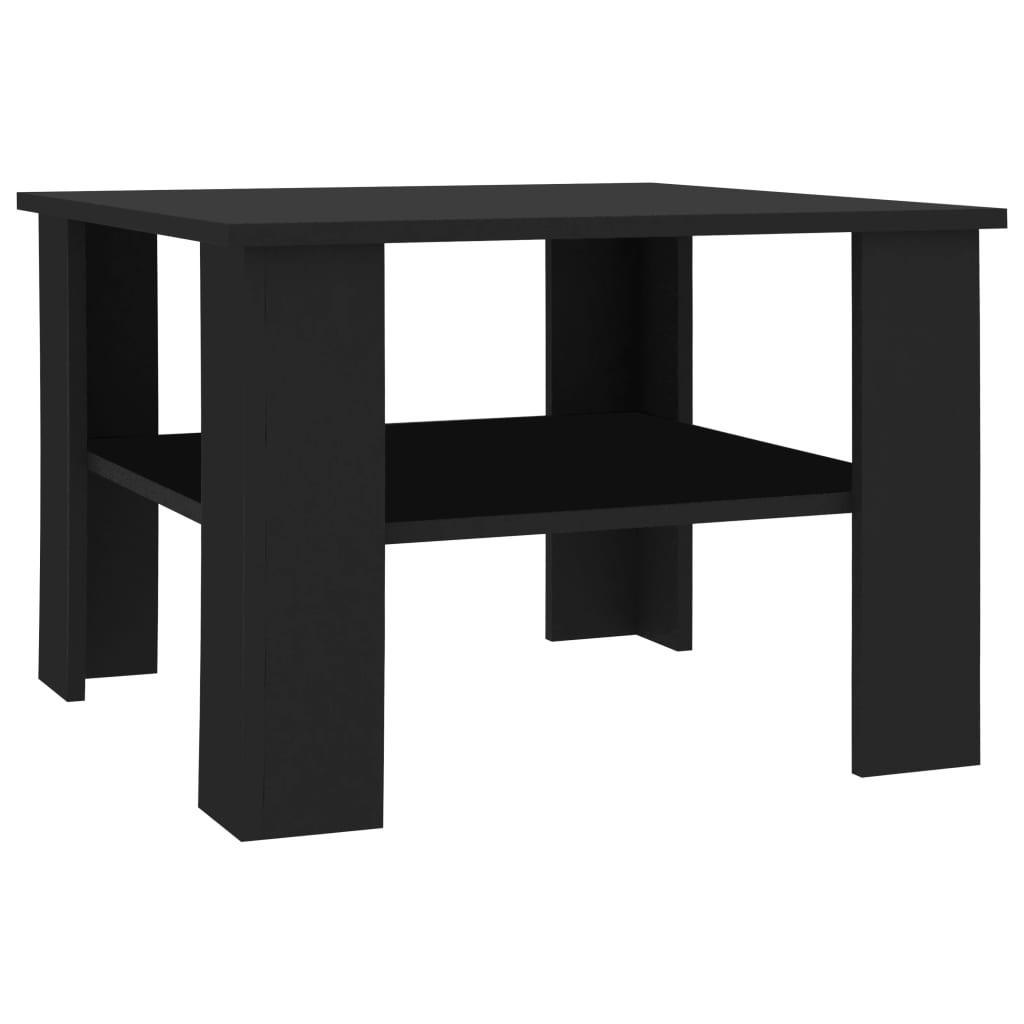 Salontafel 60x60x42 cm bewerkt hout zwart is nu te koop bij PeponiXL, paradijselijk wonen!