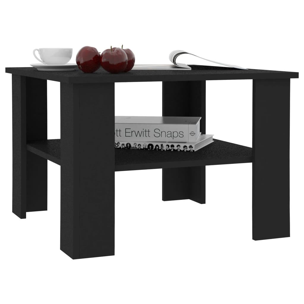 Salontafel 60x60x42 cm bewerkt hout zwart is nu te koop bij PeponiXL, paradijselijk wonen!