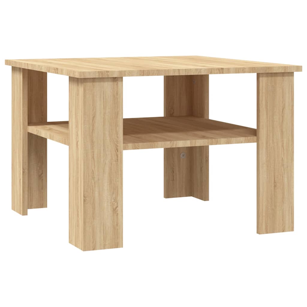 Salontafel 60x60x42 cm bewerkt hout sonoma eikenkleurig is nu te koop bij PeponiXL, paradijselijk wonen!