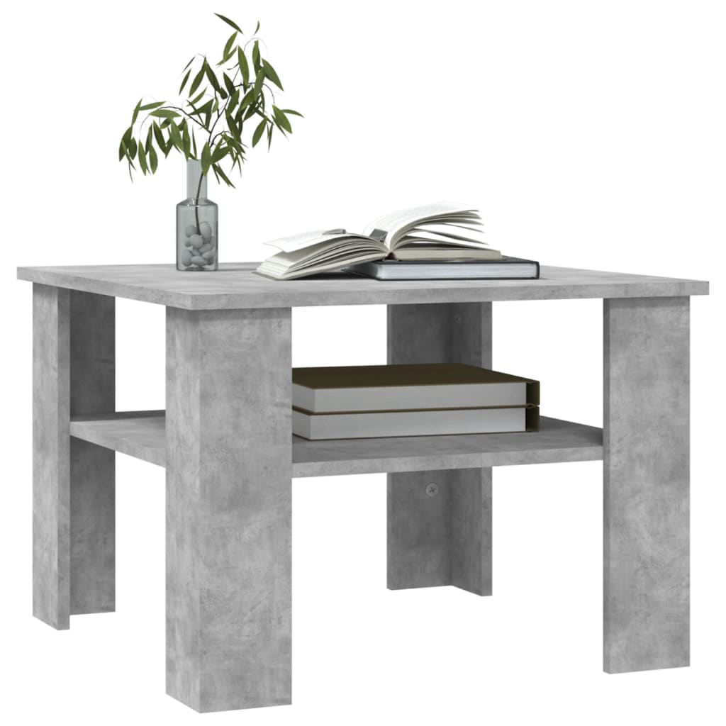 Salontafel 60x60x42 cm bewerkt hout betongrijs is nu te koop bij PeponiXL, paradijselijk wonen!
