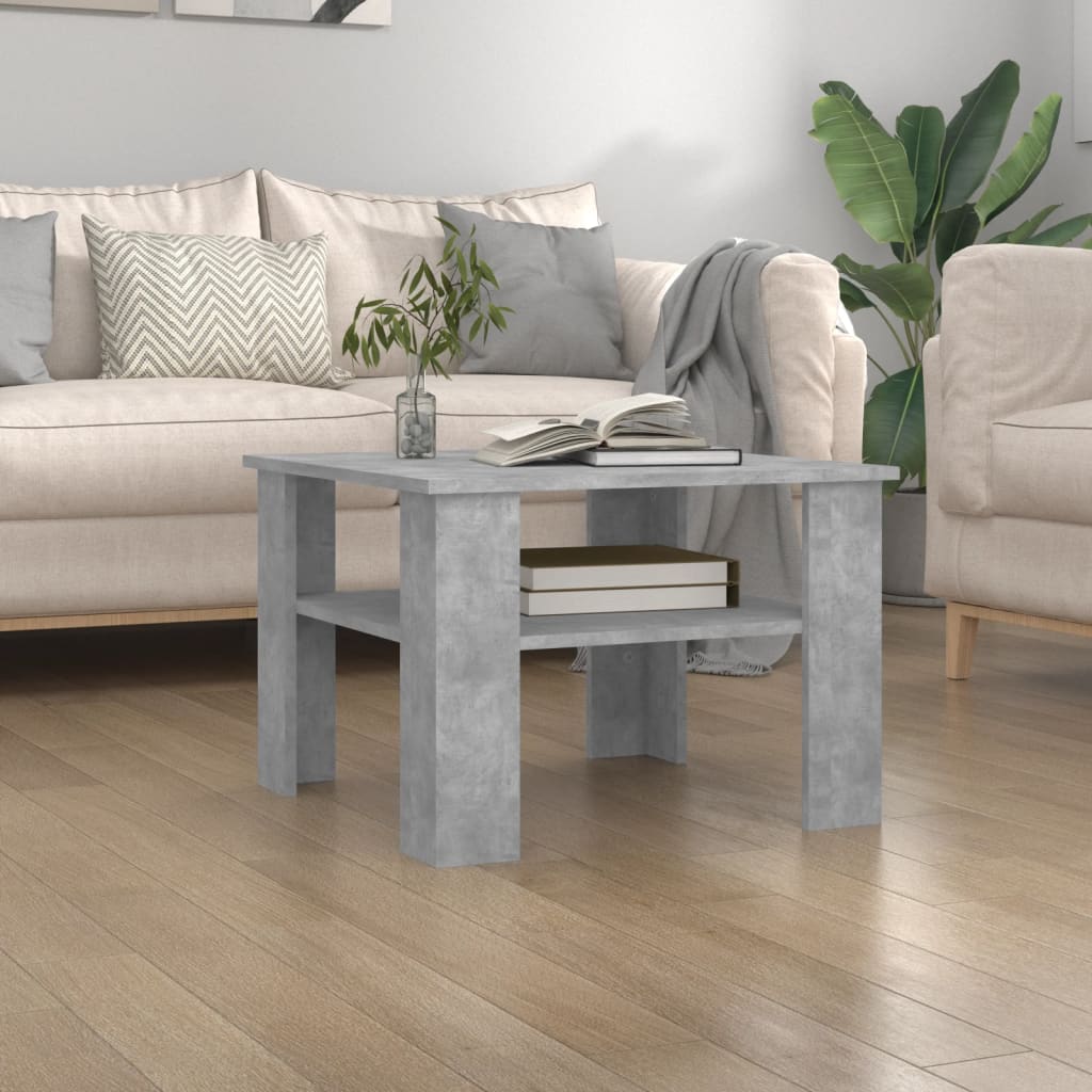 Salontafel 60x60x42 cm bewerkt hout betongrijs is nu te koop bij PeponiXL, paradijselijk wonen!
