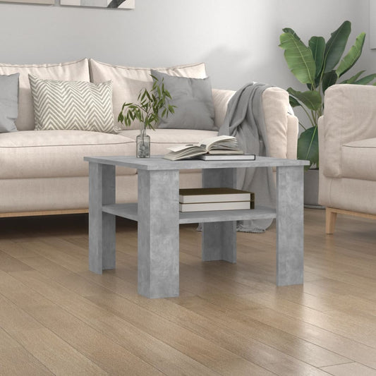 Salontafel 60x60x42 cm bewerkt hout betongrijs is nu te koop bij PeponiXL, paradijselijk wonen!