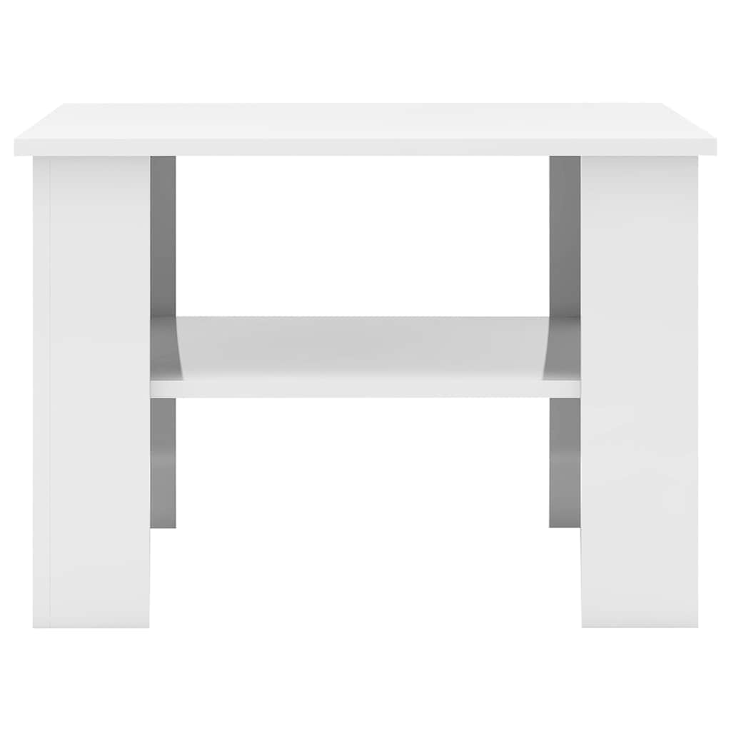 Salontafel 60x60x42 cm bewerkt hout hoogglans wit