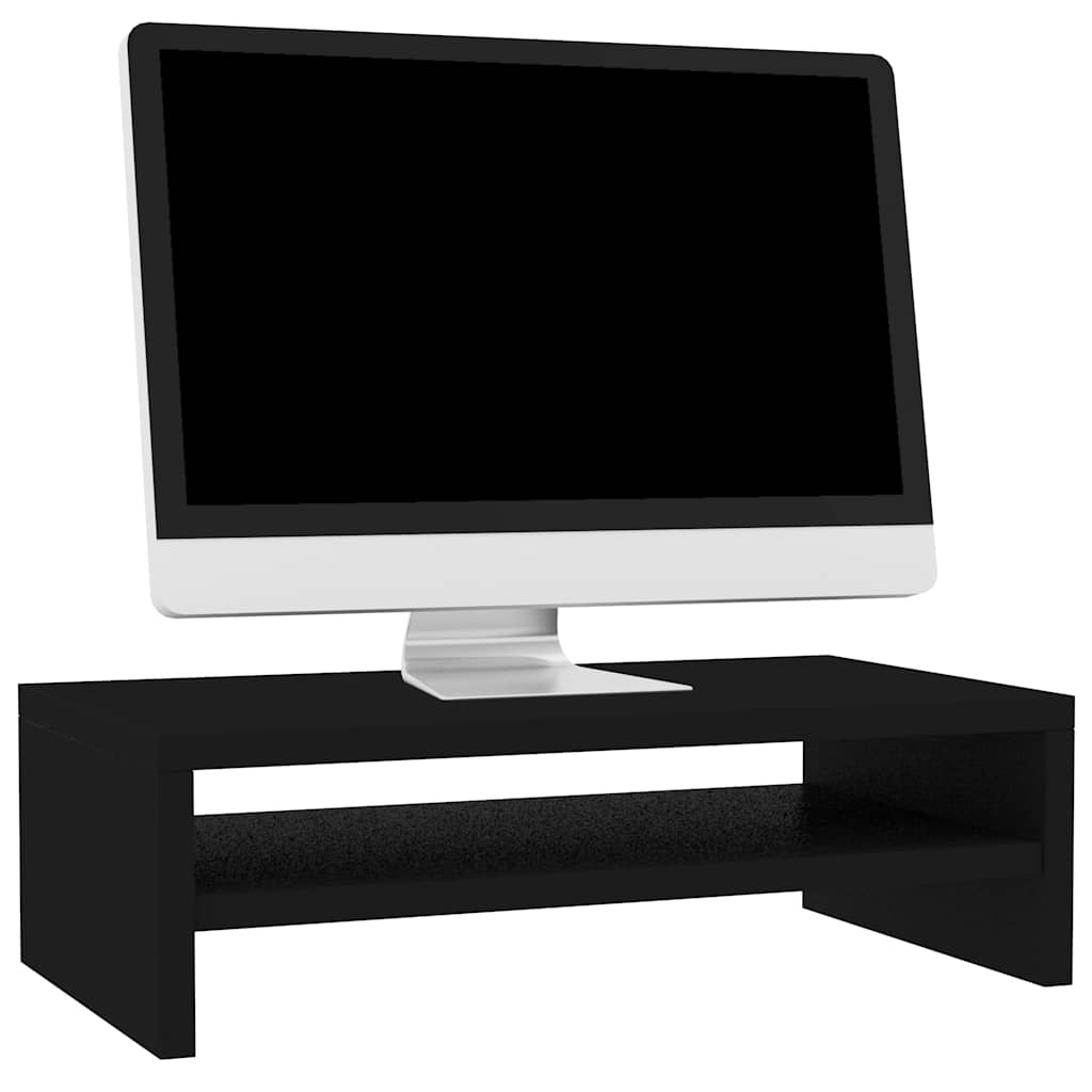 Monitorstandaard 42x24x13 cm bewerkt hout zwart is nu te koop bij PeponiXL, paradijselijk wonen!