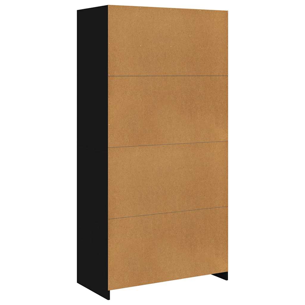 Kledingkast 100x50x200 cm bewerkt hout zwart is nu te koop bij PeponiXL, paradijselijk wonen!