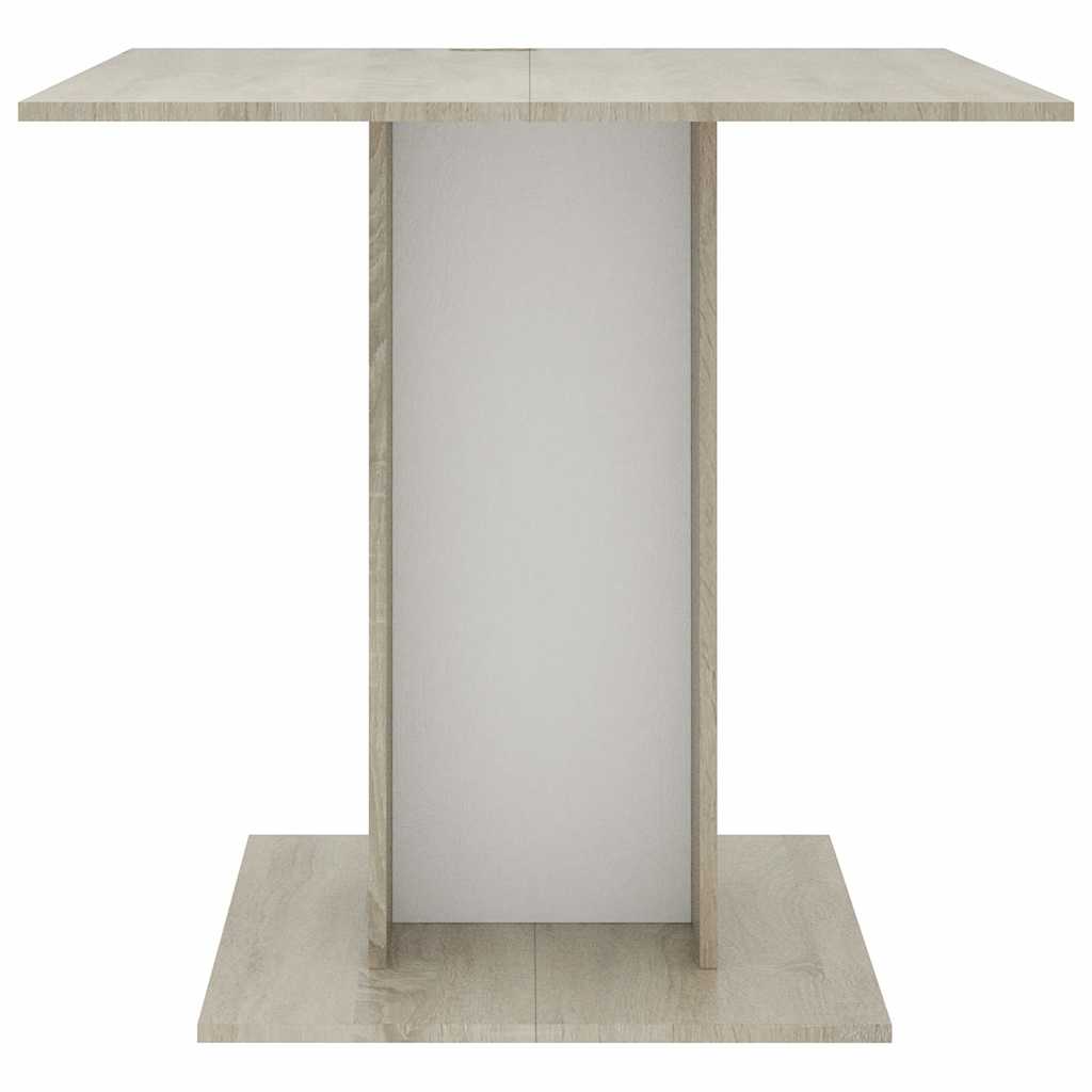 Eettafel 80x80x75 cm bewerkt hout wit en sonoma eikenkleurig is nu te koop bij PeponiXL, paradijselijk wonen!