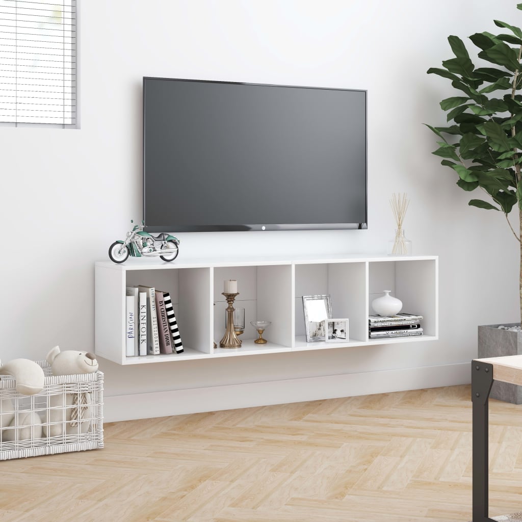Boekenkast/tv-meubel 143x30x36 cm wit is nu te koop bij PeponiXL, paradijselijk wonen!