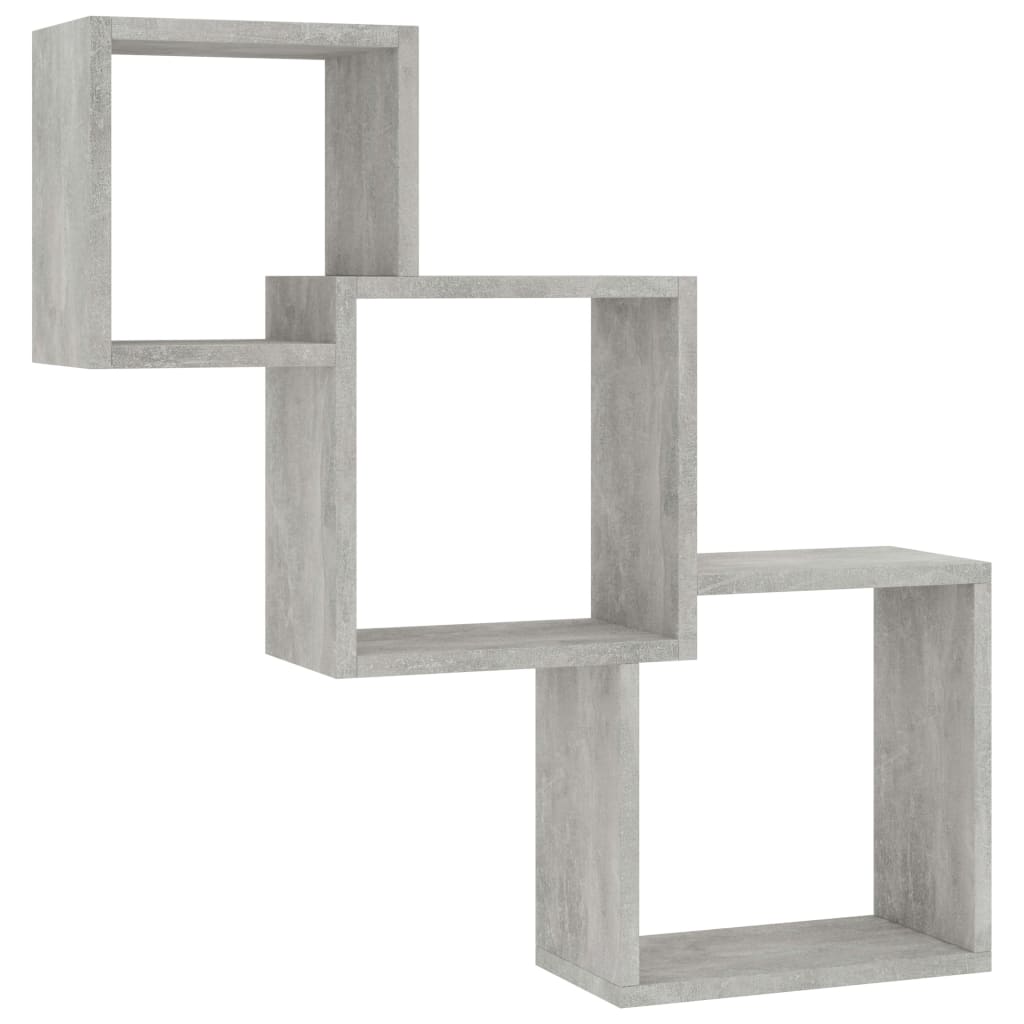 Wandschappen kubus 68x15x68 cm bewerkt hout betongrijs is nu te koop bij PeponiXL, paradijselijk wonen!