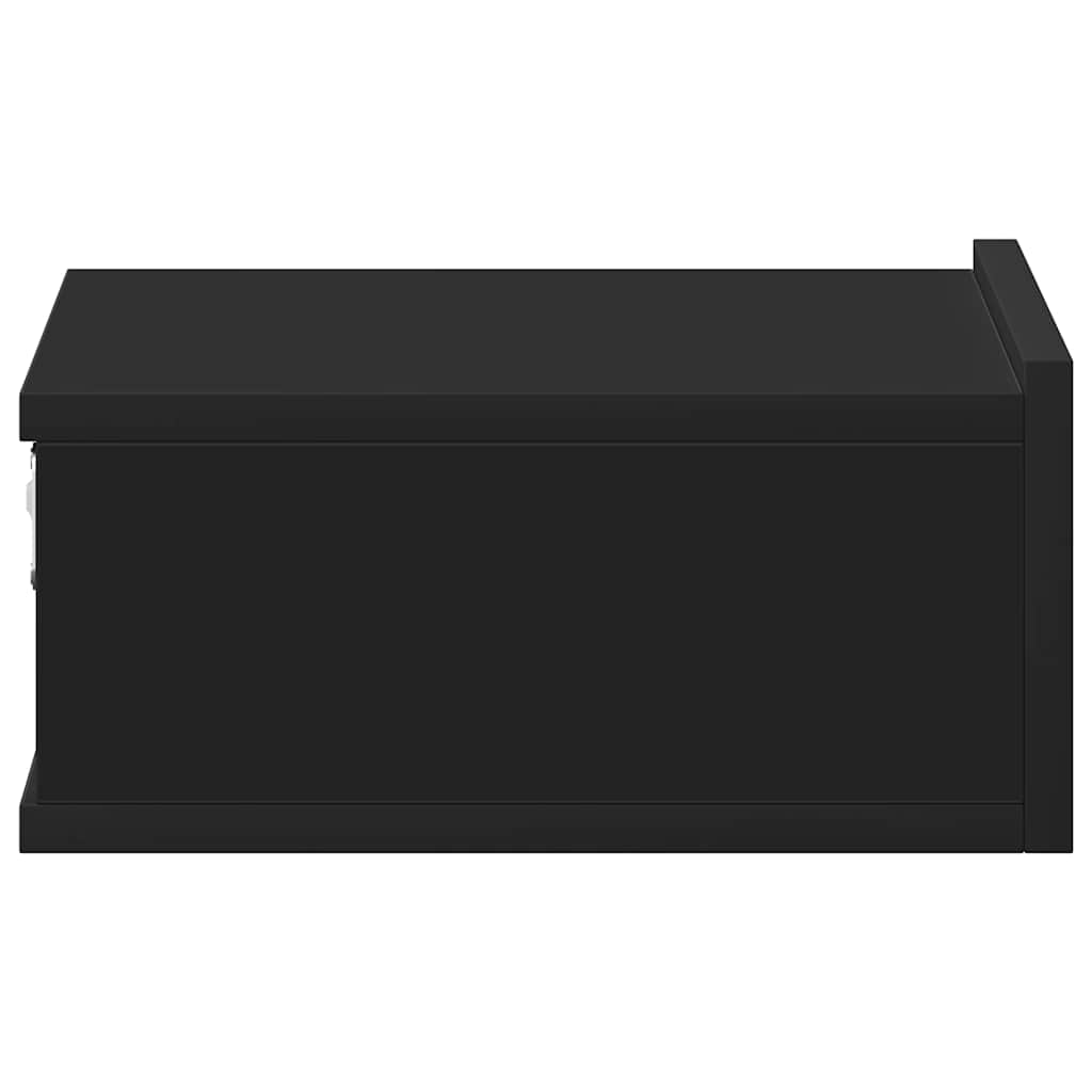 Nachtkastje zwevend 40x30x15 cm bewerkt hout zwart is nu te koop bij PeponiXL, paradijselijk wonen!