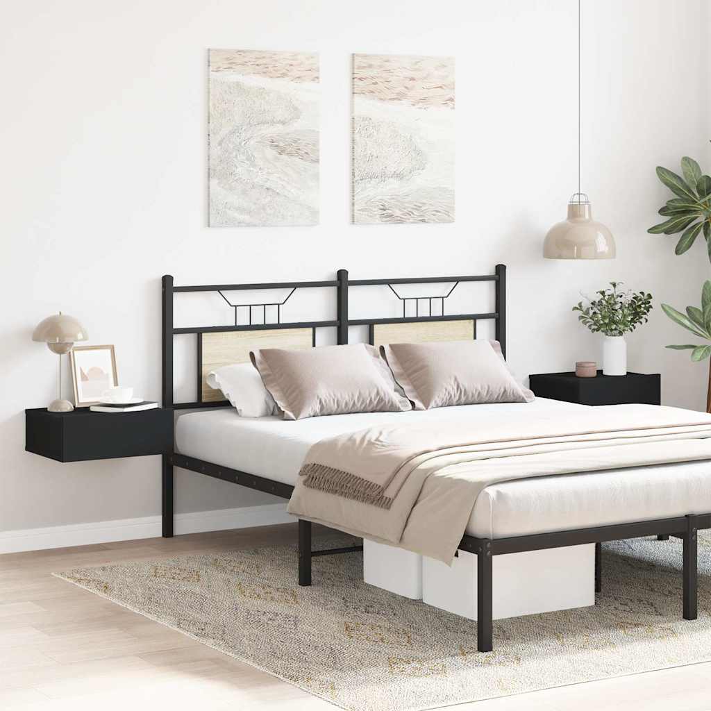 Nachtkastje zwevend 40x30x15 cm bewerkt hout zwart is nu te koop bij PeponiXL, paradijselijk wonen!