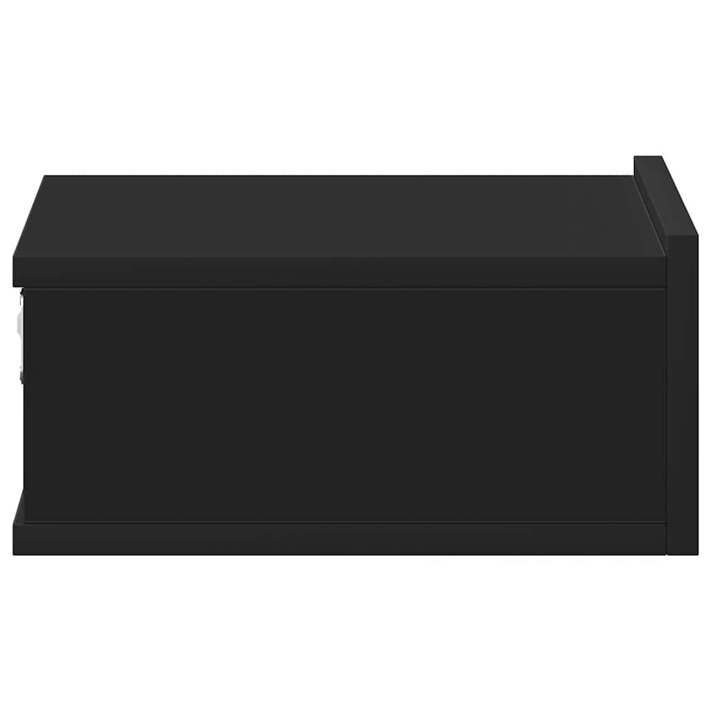 Nachtkastje zwevend 40x30x15 cm bewerkt hout zwart is nu te koop bij PeponiXL, paradijselijk wonen!