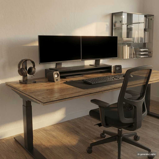 Monitorstandaard 100x24x13 cm bewerkt hout zwart is nu te koop bij PeponiXL, paradijselijk wonen!