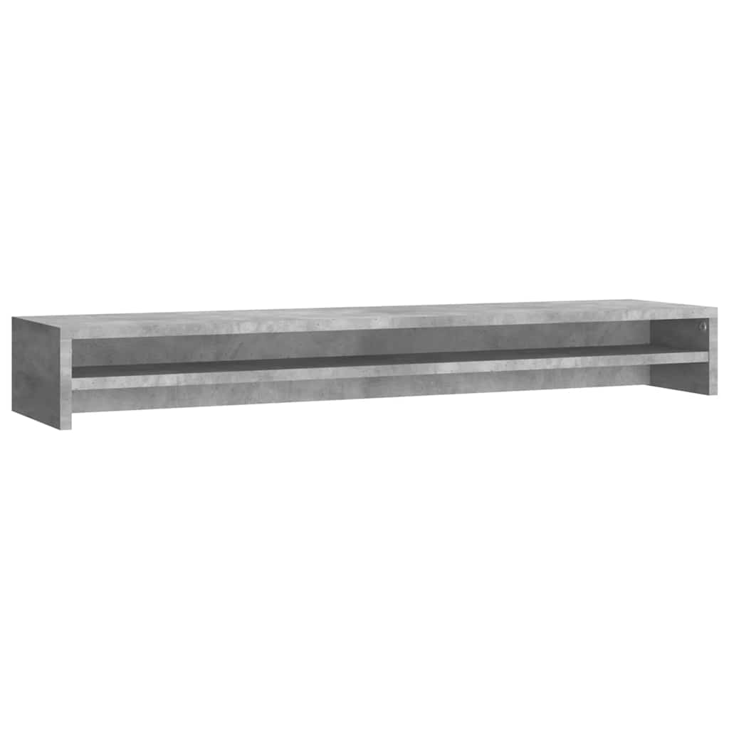 Monitorstandaard 100x24x13 cm bewerkt hout betongrijs is nu te koop bij PeponiXL, paradijselijk wonen!