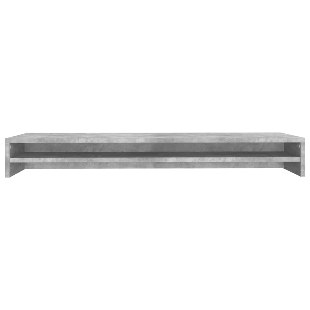 Monitorstandaard 100x24x13 cm bewerkt hout betongrijs is nu te koop bij PeponiXL, paradijselijk wonen!