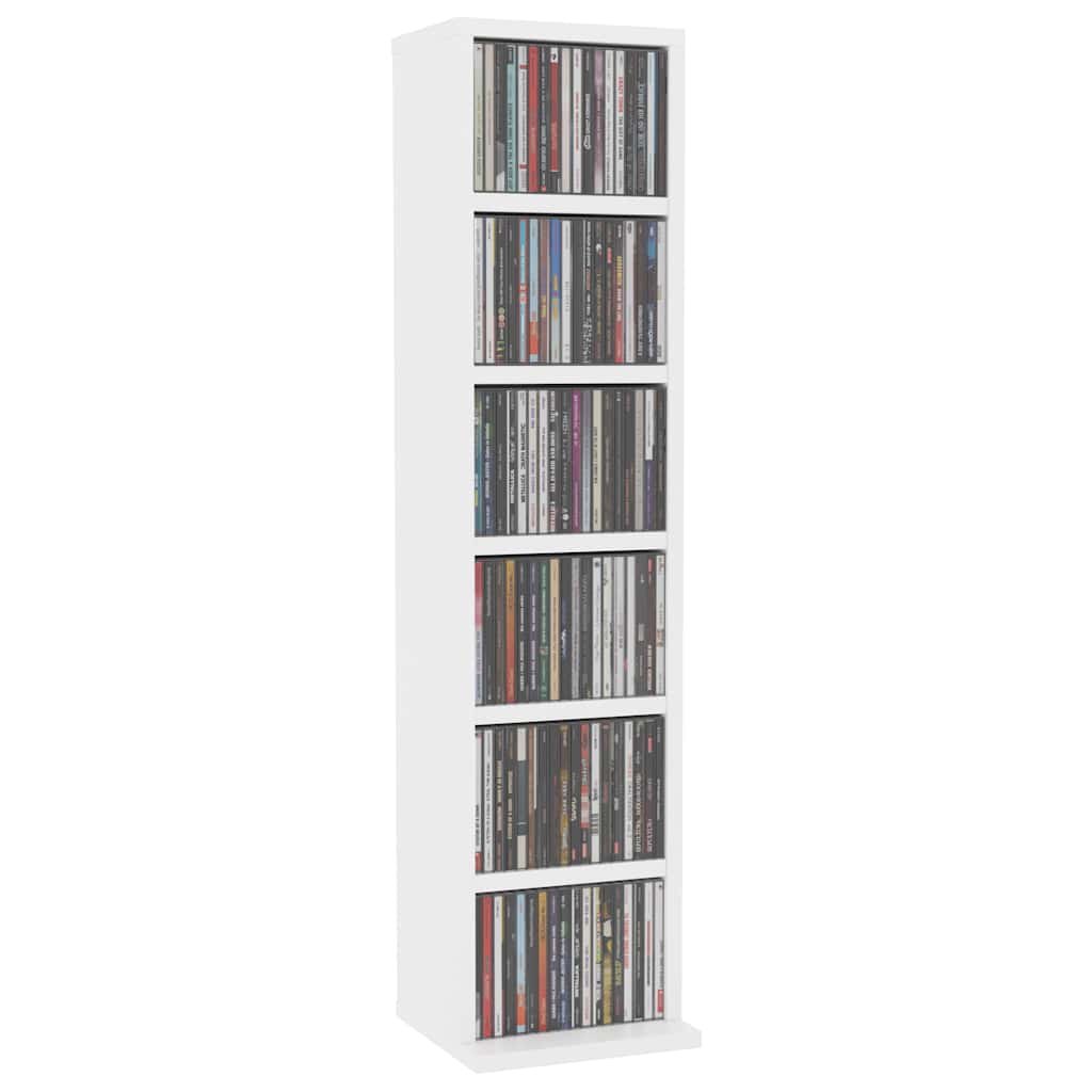 Cd-kast 21x20x88 cm bewerkt hout wit is nu te koop bij PeponiXL, paradijselijk wonen!