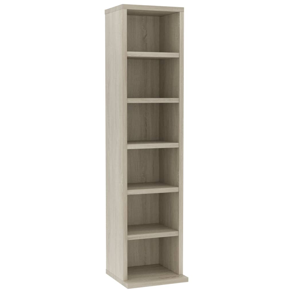 Cd-kast 21x20x88 cm bewerkt hout sonoma eikenkleurig is nu te koop bij PeponiXL, paradijselijk wonen!