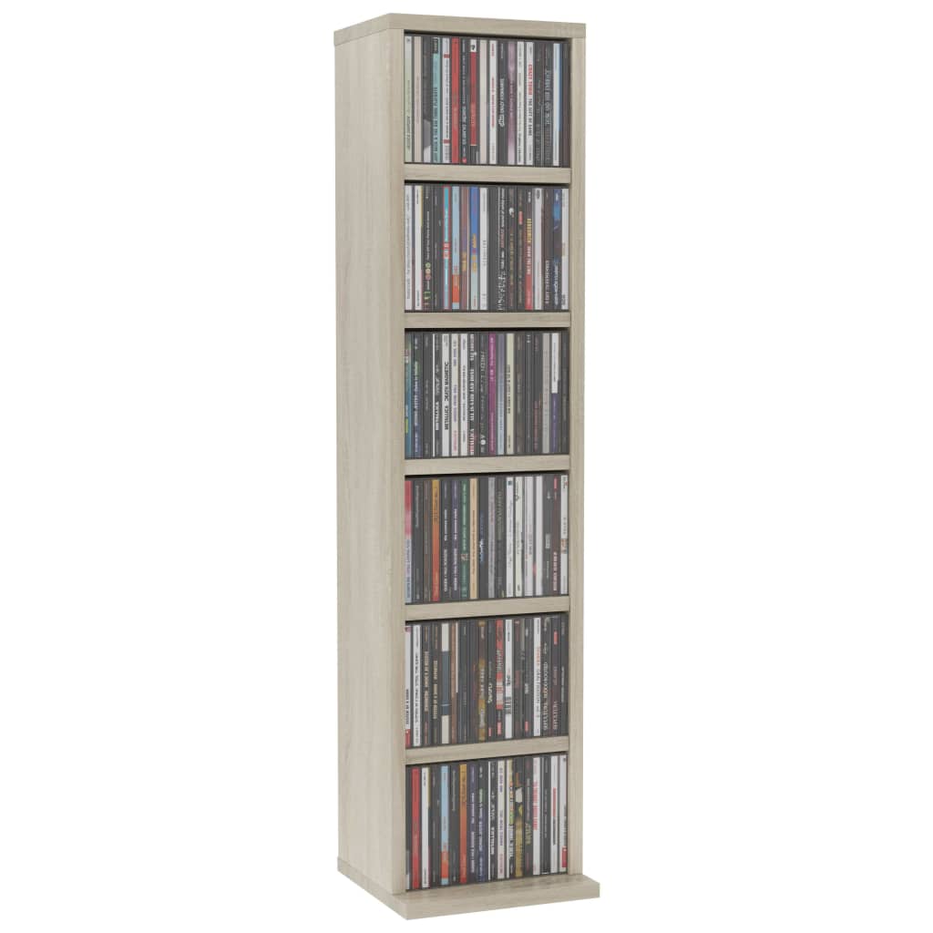 Cd-kast 21x20x88 cm bewerkt hout sonoma eikenkleurig is nu te koop bij PeponiXL, paradijselijk wonen!