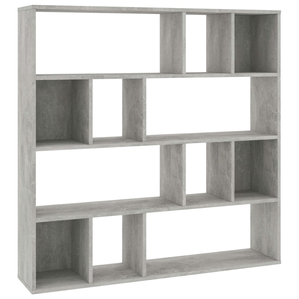Kamerscherm/boekenkast 110x24x110 cm bewerkt hout betongrijs is nu te koop bij PeponiXL, paradijselijk wonen!