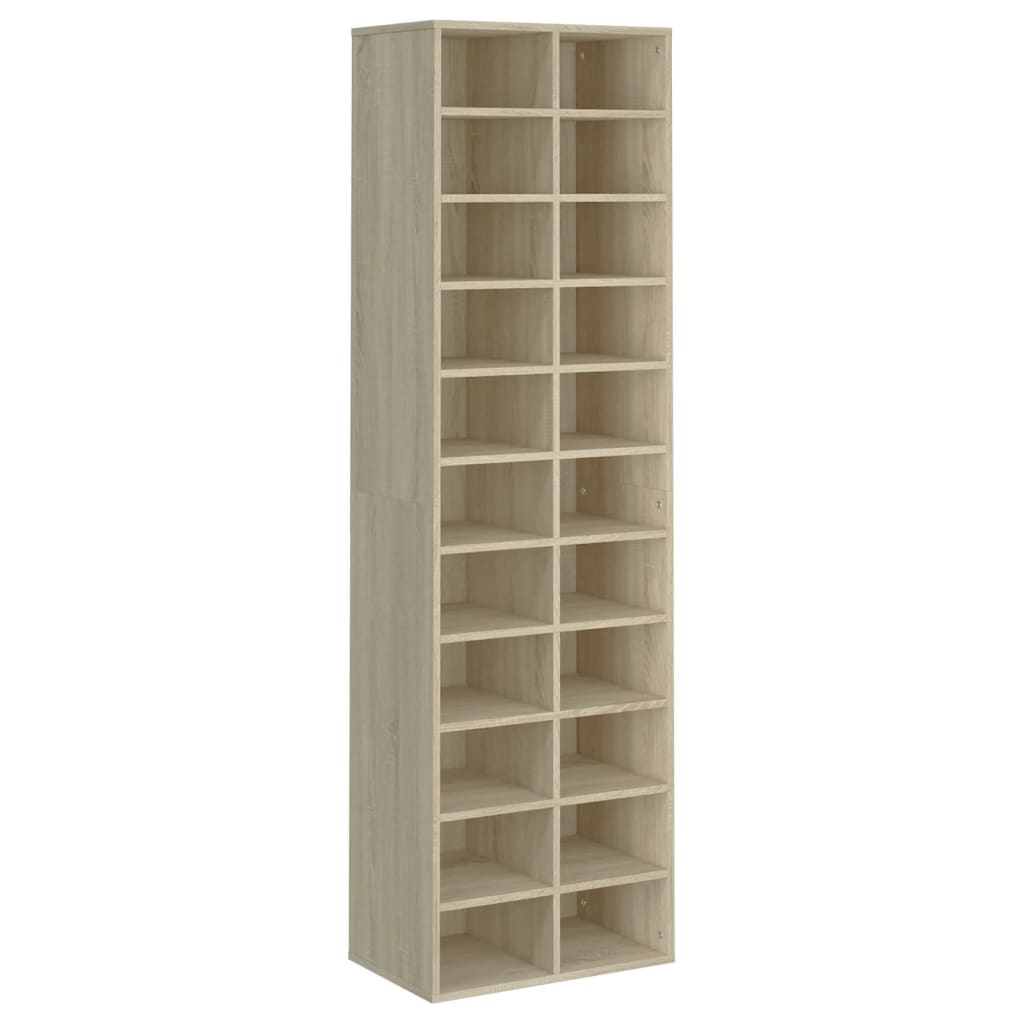 Schoenenkast 54x34x183 cm bewerkt hout sonoma eikenkleurig is nu te koop bij PeponiXL, paradijselijk wonen!