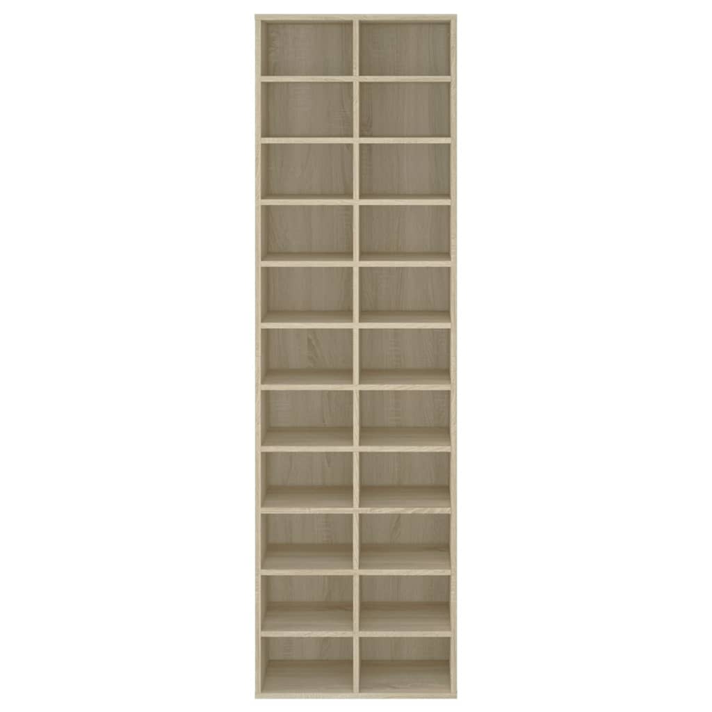 Schoenenkast 54x34x183 cm bewerkt hout sonoma eikenkleurig is nu te koop bij PeponiXL, paradijselijk wonen!