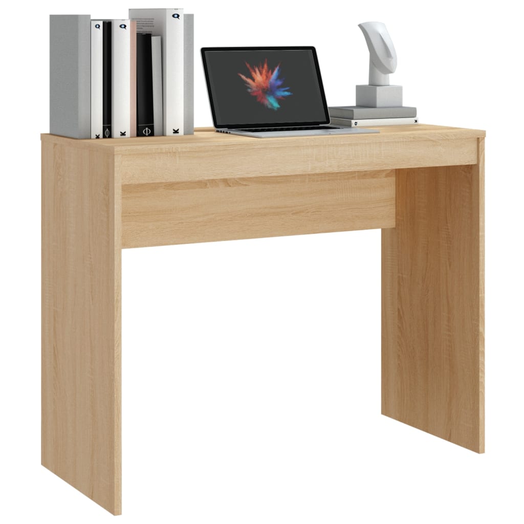 Bureau 90x40x72 cm bewerkt hout sonoma eikenkleurig is nu te koop bij PeponiXL, paradijselijk wonen!