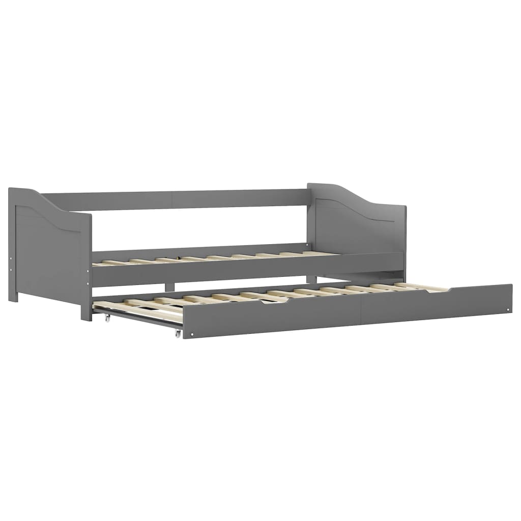 Bedbank uittrekbaar grenenhout grijs 90x200 cm is nu te koop bij PeponiXL, paradijselijk wonen!