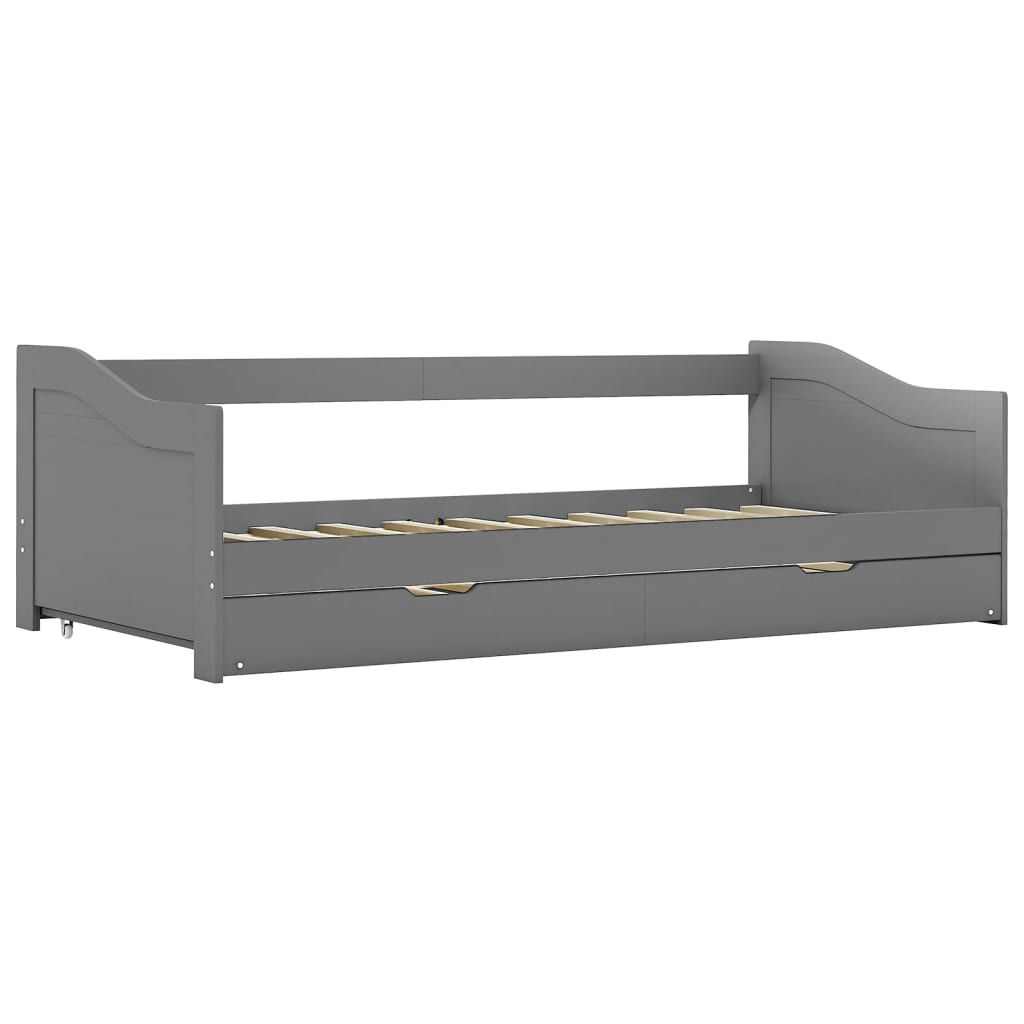 Bedbank uittrekbaar grenenhout grijs 90x200 cm is nu te koop bij PeponiXL, paradijselijk wonen!