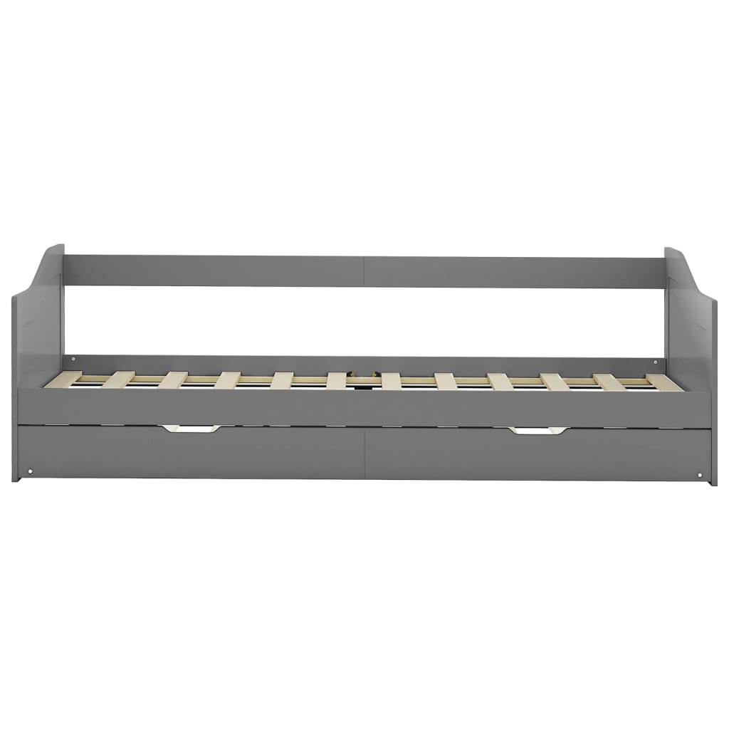 Bedbank uittrekbaar grenenhout grijs 90x200 cm is nu te koop bij PeponiXL, paradijselijk wonen!