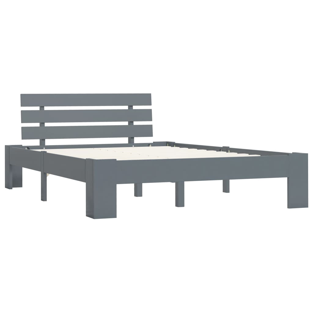 Bedframe massief grenenhout grijs 120x200 cm is nu te koop bij PeponiXL, paradijselijk wonen!