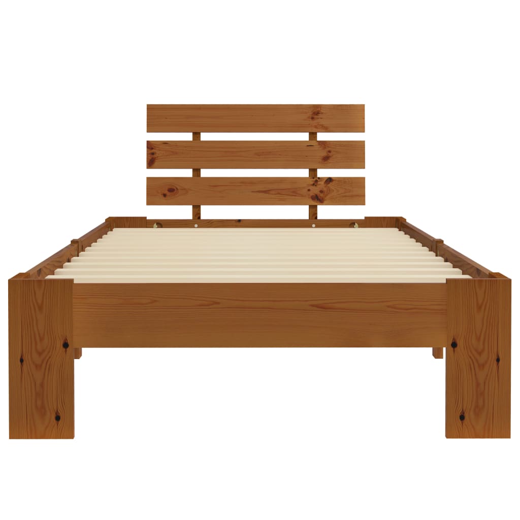 Bedframe massief grenenhout honingbruin 90x200 cm is nu te koop bij PeponiXL, paradijselijk wonen!