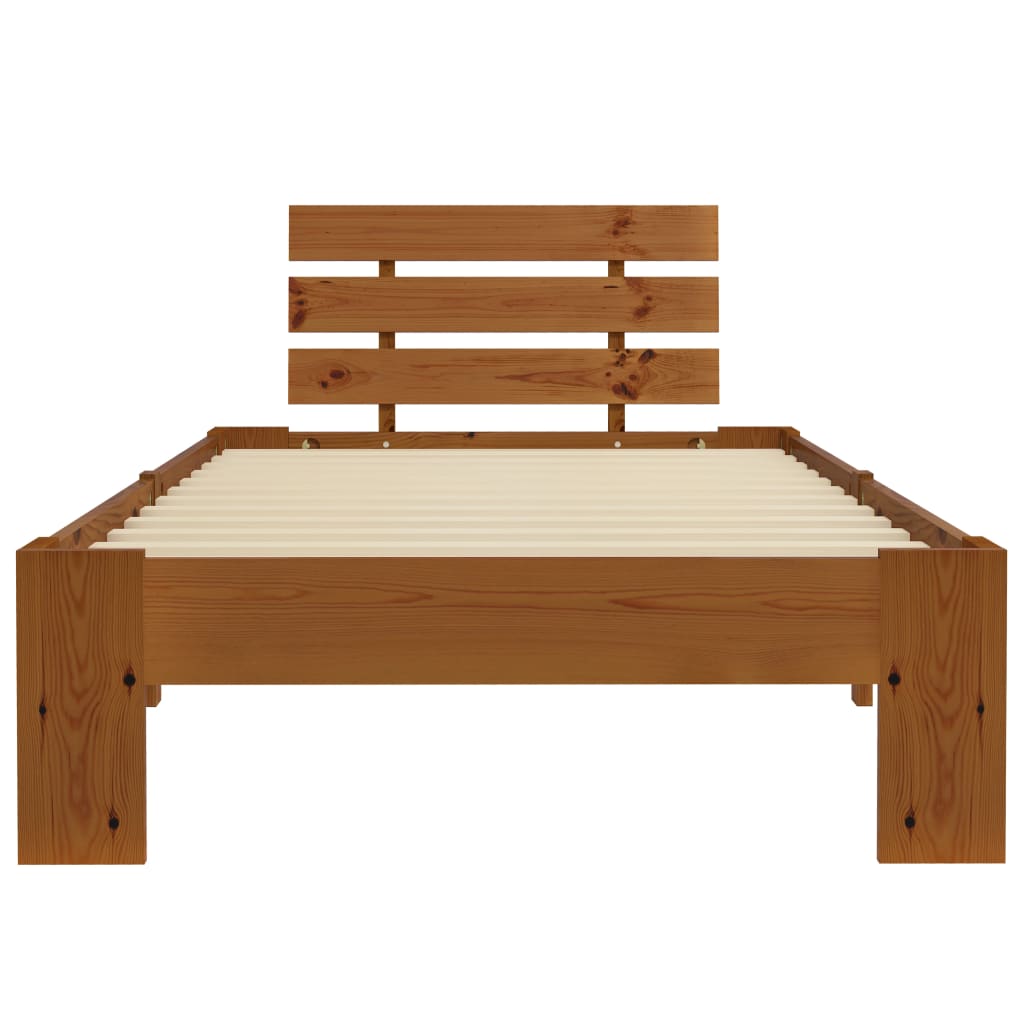 Bedframe massief grenenhout honingbruin 100x200 cm is nu te koop bij PeponiXL, paradijselijk wonen!