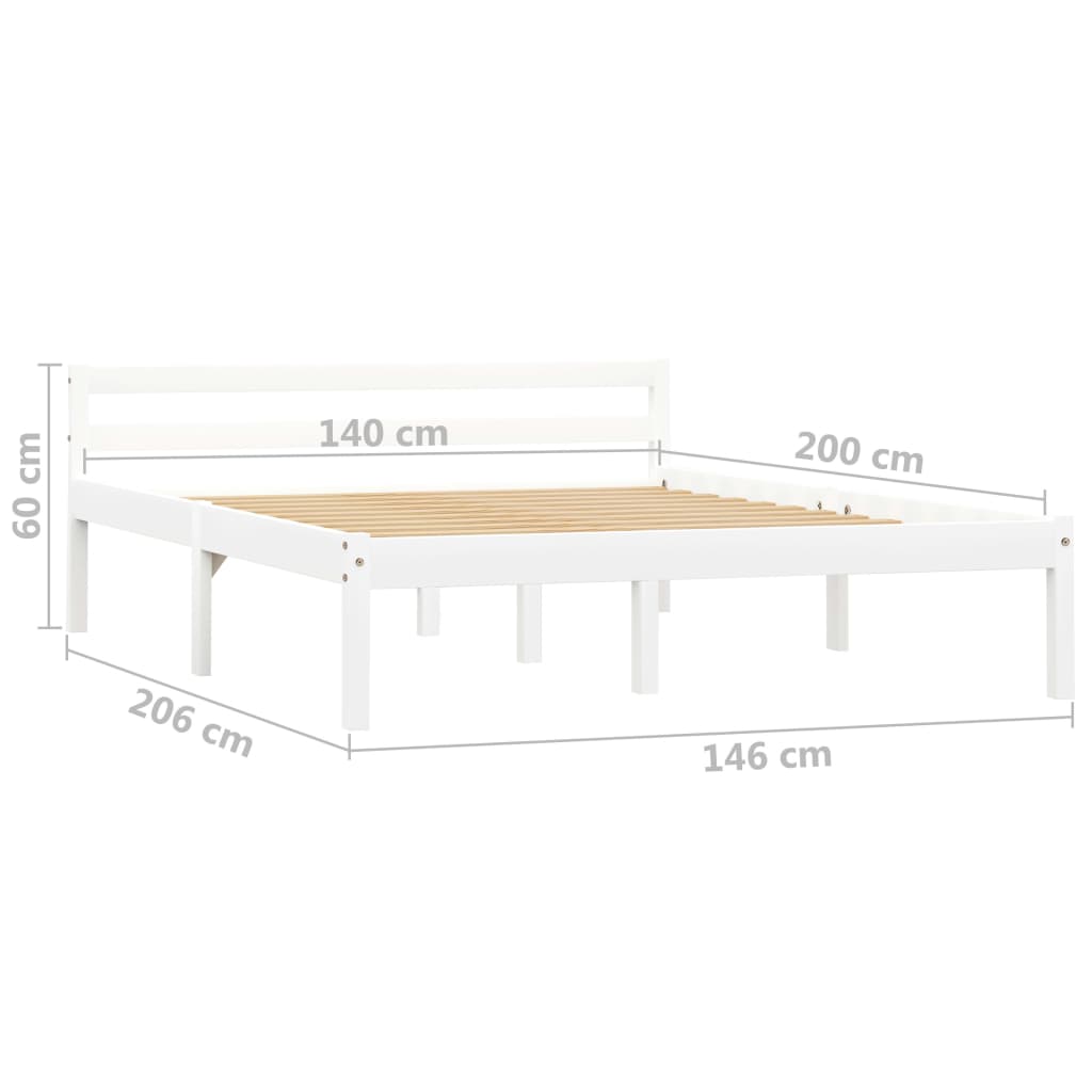 Bedframe massief grenenhout wit 140x200 cm is nu te koop bij PeponiXL, paradijselijk wonen!