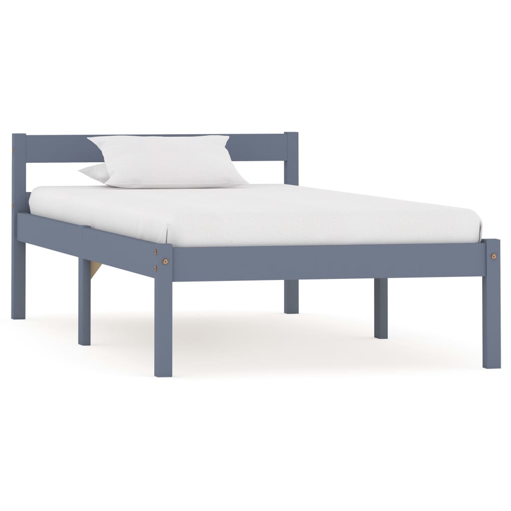 Bedframe massief grenenhout grijs 100x200 cm is nu te koop bij PeponiXL, paradijselijk wonen!