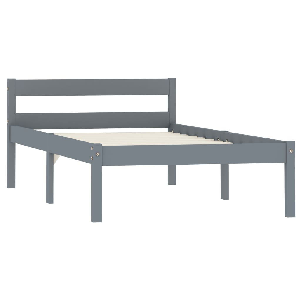 Bedframe massief grenenhout grijs 100x200 cm is nu te koop bij PeponiXL, paradijselijk wonen!