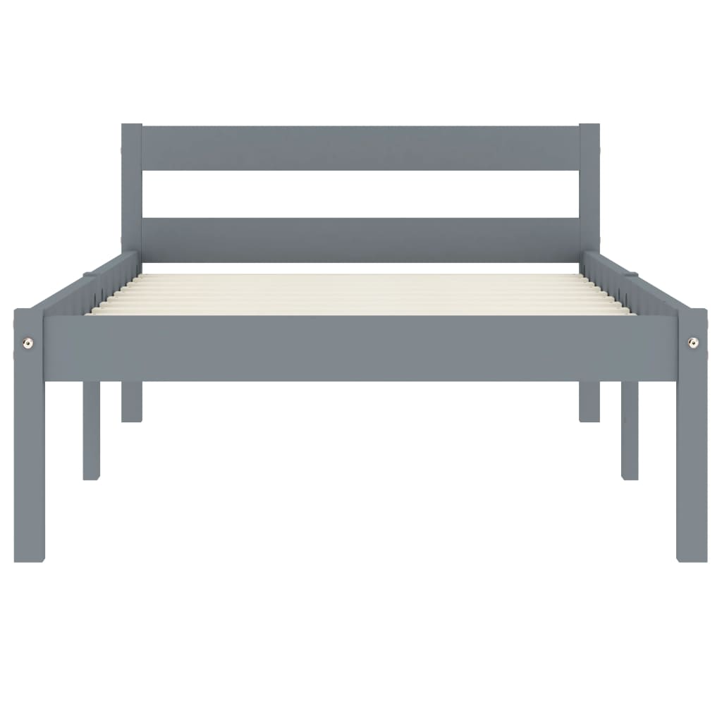 Bedframe massief grenenhout grijs 100x200 cm is nu te koop bij PeponiXL, paradijselijk wonen!