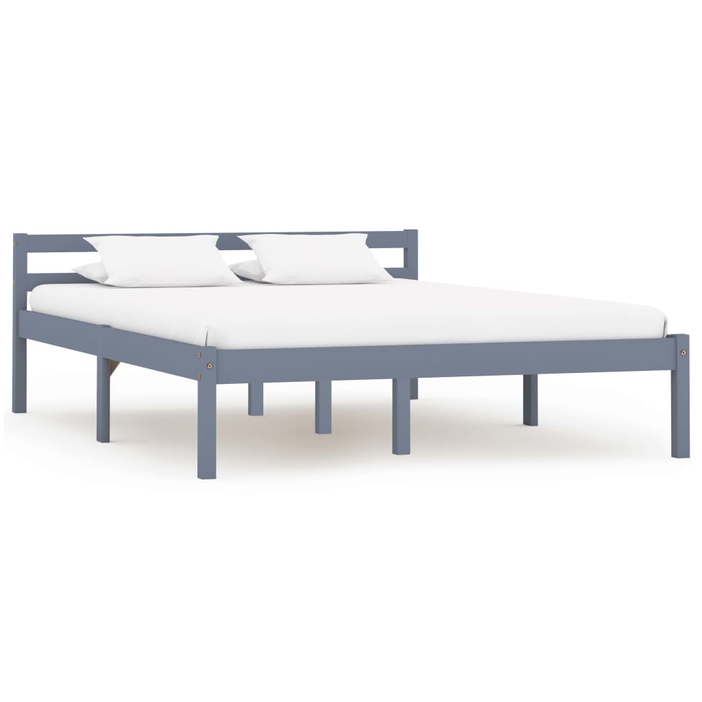 Bedframe massief grenenhout grijs 140x200 cm is nu te koop bij PeponiXL, paradijselijk wonen!